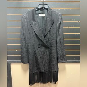 Sportmax by Max Mara Black Fringed Jacquard Jacket – Made in Italy – Size 10